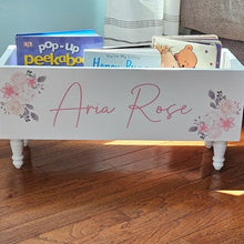 Load image into Gallery viewer, Children’s Library Box – Baby Book Box, Book Storage & Nursery Bookcase | Baby Girl or Baby Boy Shower Gift