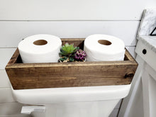 Load image into Gallery viewer, Rustic Toilet Paper Holder - Farmhouse Bathroom Decor - Wooden Box - Bathroom Storage - Floating Shelves