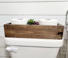 Load image into Gallery viewer, Rustic Toilet Paper Holder - Farmhouse Bathroom Decor - Wooden Box - Bathroom Storage - Floating Shelves