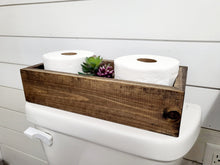 Load image into Gallery viewer, Rustic Toilet Paper Holder - Farmhouse Bathroom Decor - Wooden Box - Bathroom Storage - Floating Shelves
