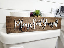 Load image into Gallery viewer, 3d Please seat yourself toilet box - Rustic Toilet Paper Holder - Farmhouse Bathroom Decor - Wooden Box Above The Toilet