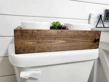 Load image into Gallery viewer, Rustic Toilet Paper Holder - Farmhouse Bathroom Decor - Wooden Box - Bathroom Storage - Floating Shelves