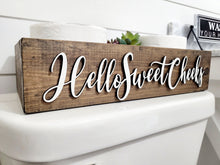 Load image into Gallery viewer, 3D Hello Sweet Cheeks - Box for Toilet - Toilet Paper Holder - Rustic Bathroom Decor - Funny Bathroom Decor - Toilet Tray