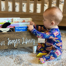Load image into Gallery viewer, Personalized 3d Book Library box- Book Box - Book Storage - Kids books - Book caddy - Kids room storage