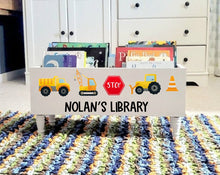 Load image into Gallery viewer, Personalized book box- Book Box - Book Storage - Kids books - Book caddy - Baby Shower Gift basket