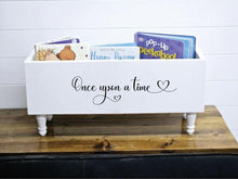 Load image into Gallery viewer, Once Upon a Time book box, Nursery decor, Book bin, Baby gift, Toy box, Book storage, Kids room, Baby shower, Kids bookcase,Personalized box