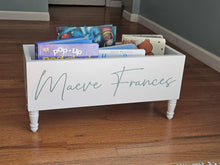 Load image into Gallery viewer, Personalized Book storage Box - Baby Shower Gift - Book Box - Book Storage - Gift for Baby - Book caddy - Kids room storage