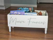 Load image into Gallery viewer, Personalized Book storage Box - Baby Shower Gift - Book Box - Book Storage - Gift for Baby - Book caddy - Kids room storage