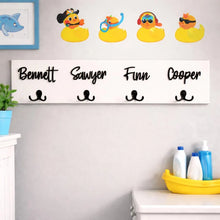 Load image into Gallery viewer, 3D Farm Bathroom Decor for kids towels, Wood Bathroom sign, Back Pack Hooks, Kids Name Sign, Towel Holder, Towel Rack, Bathroom Hooks