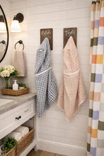Load image into Gallery viewer, 3D Farm style Custom hooks, Wood Bathroom sign, Back Pack Hooks, Kids Name Sign, Towel Holder, Towel Rack, Bathroom Hooks, Stocking Hook