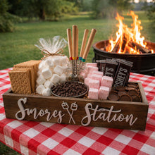 Load image into Gallery viewer, 3D Smores station box - Smores box - Camping station - Smores Bar - Smores - Camping food box - Outdoor Food Tray