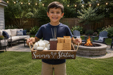 Load image into Gallery viewer, 3D Smores station box - Smores box - Camping station - Smores Bar - Smores - Camping food box - Outdoor Food Tray