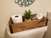 Load image into Gallery viewer, Rustic Toilet Paper Holder - Farmhouse Bathroom Decor - Wooden Box - Bathroom Storage - Floating Shelves
