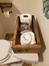 Load image into Gallery viewer, Rustic Toilet Paper Holder - Farmhouse Bathroom Decor - Wooden Box - Bathroom Storage - Floating Shelves