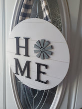 Load image into Gallery viewer, Home Front Door Decor, Round Door Hanger, Door Decor, Porch Door Sign, Home Door Sign, Farmhouse porch decor