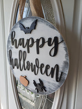 Load image into Gallery viewer, Round Halloween Door Hanger For Front Door - Halloween Door Sign - Front Door Decor - Round Door Hanger - Fall Door Hanger - Door Signs