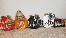 Load image into Gallery viewer, Round Halloween Door Hanger For Front Door - Halloween Door Sign - Front Door Decor - Round Door Hanger - Fall Door Hanger - Door Signs