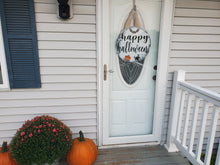 Load image into Gallery viewer, Round Halloween Door Hanger For Front Door - Halloween Door Sign - Front Door Decor - Round Door Hanger - Fall Door Hanger - Door Signs