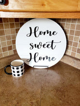 Load image into Gallery viewer, 18" Home Sweet Home - Faux Ship Lap - Welcome sign- Kitchen deco - 3D Laser Cut Door Hanger - Farmhouse Home Decor