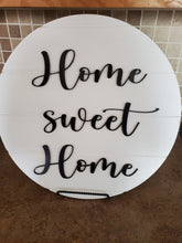 Load image into Gallery viewer, 18" Home Sweet Home - Faux Ship Lap - Welcome sign- Kitchen deco - 3D Laser Cut Door Hanger - Farmhouse Home Decor