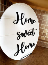 Load image into Gallery viewer, 18" Home Sweet Home - Faux Ship Lap - Welcome sign- Kitchen deco - 3D Laser Cut Door Hanger - Farmhouse Home Decor