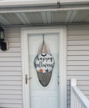 Load image into Gallery viewer, Round Halloween Door Hanger For Front Door - Halloween Door Sign - Front Door Decor - Round Door Hanger - Fall Door Hanger - Door Signs