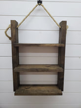 Load image into Gallery viewer, Rustic Ladder Shelf - Rope Hanging Ladder Shelf - Farmhouse Bathroom Shelf - Bathroom Organizer - Farmstyle Decor