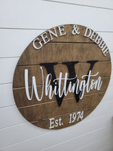 Load image into Gallery viewer, Pallet Sign / Last Name Sign / Custom Wood Sign / Established Sign / Personalized Wedding gift / Wedding Sign / 3D Sign / Family Name Sign