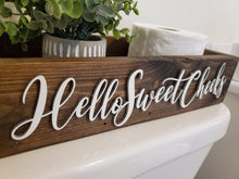 Load image into Gallery viewer, 3D Hello Sweet Cheeks - Box for Toilet - Toilet Paper Holder - Rustic Bathroom Decor - Funny Bathroom Decor - Toilet Tray