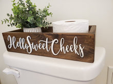 Load image into Gallery viewer, 3D Hello Sweet Cheeks - Box for Toilet - Toilet Paper Holder - Rustic Bathroom Decor - Funny Bathroom Decor - Toilet Tray