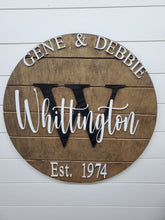 Load image into Gallery viewer, Pallet Sign / Last Name Sign / Custom Wood Sign / Established Sign / Personalized Wedding gift / Wedding Sign / 3D Sign / Family Name Sign