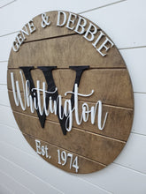 Load image into Gallery viewer, Pallet Sign / Last Name Sign / Custom Wood Sign / Established Sign / Personalized Wedding gift / Wedding Sign / 3D Sign / Family Name Sign