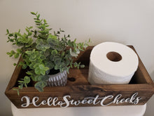 Load image into Gallery viewer, 3D Hello Sweet Cheeks - Box for Toilet - Toilet Paper Holder - Rustic Bathroom Decor - Funny Bathroom Decor - Toilet Tray