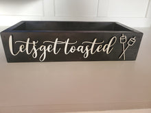 Load image into Gallery viewer, 3D Smores station box - Let's get toasted - Smores box - Camping station - Smores Bar - Smores - Camping food box - Outdoor Food Tray