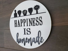Load image into Gallery viewer, Happiness is Homemade 3D sign - Kitchen Decor - Wood sign - Home Decor Sign - Farmhouse Sign