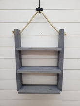 Load image into Gallery viewer, Rustic Ladder Shelf - Rope Hanging Ladder Shelf - Farmhouse Bathroom Shelf - Bathroom Organizer - Farmstyle Decor