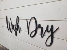 Load image into Gallery viewer, 3d Wash Dry Font sign | Laundry sign | Laundry Room sign | Bathroom decor | Farmhouse Bathroom | Laundry Room decor | Sink decor