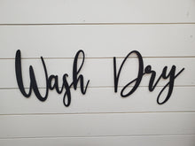 Load image into Gallery viewer, 3d Wash Dry Font sign | Laundry sign | Laundry Room sign | Bathroom decor | Farmhouse Bathroom | Laundry Room decor | Sink decor