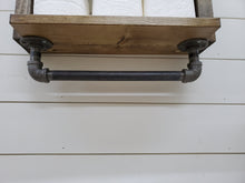 Load image into Gallery viewer, Rustic Ladder Shelf with Towel Holder - Rope Hanging Ladder Shelf - Farmhouse Bathroom Shelf - Bathroom Organizer - Farmstyle Decor