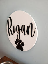 Load image into Gallery viewer, Pet name sign, Dog sign, pet gift, Personalized pet gift, pet decor, wood dog sign, gift for pet
