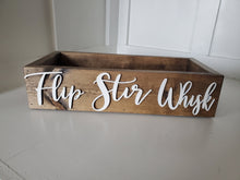 Load image into Gallery viewer, 3D Flip Stir Whisk Box - Utensil box - Farmhouse Kitchen Decor - Kitchen Mason Jar box - Kitchen Storage - Rustic Box - Treat box
