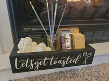 Load image into Gallery viewer, 3D Smores station box - Let's get toasted - Smores box - Camping station - Smores Bar - Smores - Camping food box - Outdoor Food Tray