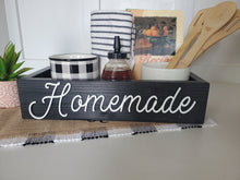 Load image into Gallery viewer, Homemade | Homemade Sign | Farmhouse Decor | Party Decor | Storage box | mason jar box | Rustic box| Kitchen Storage| Recipe box