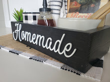 Load image into Gallery viewer, Homemade | Homemade Sign | Farmhouse Decor | Party Decor | Storage box | mason jar box | Rustic box| Kitchen Storage| Recipe box