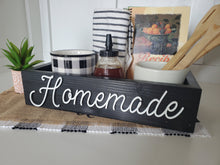 Load image into Gallery viewer, Homemade | Homemade Sign | Farmhouse Decor | Party Decor | Storage box | mason jar box | Rustic box| Kitchen Storage| Recipe box