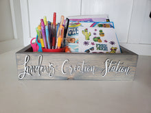 Load image into Gallery viewer, 3D Personalized Creation Station Art Supply box- Personalized Box - Coloring Book Storage - Kids books - Art caddy - Kids room storage