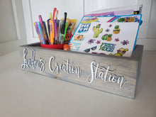 Load image into Gallery viewer, 3D Personalized Creation Station Art Supply box- Personalized Box - Coloring Book Storage - Kids books - Art caddy - Kids room storage