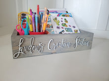 Load image into Gallery viewer, 3D Personalized Creation Station Art Supply box- Personalized Box - Coloring Book Storage - Kids books - Art caddy - Kids room storage
