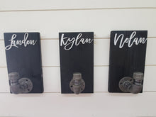 Load image into Gallery viewer, 3D Farmhouse Custom Towel Holders - Personalized Back Pack Hooks - Kids Name Sign - Towel Holder - Bathroom Hooks - Stocking Hooks