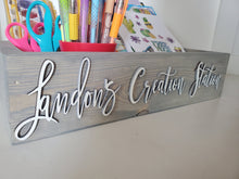 Load image into Gallery viewer, 3D Personalized Creation Station Art Supply box- Personalized Box - Coloring Book Storage - Kids books - Art caddy - Kids room storage